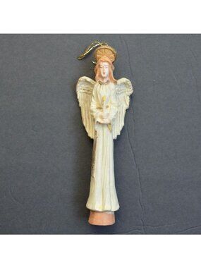 Angel Ornament Vintage Folk Style Tall 5.5"